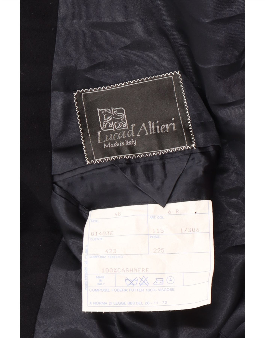 LUCA D'ALTIERI Abrigo cruzado para hombre IT 48 Azul marino mediano Clásico