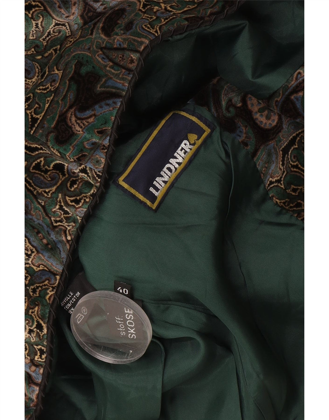 Vintage mujer 5 botones Blazer chaqueta EU 40 medio multicolor Paisley