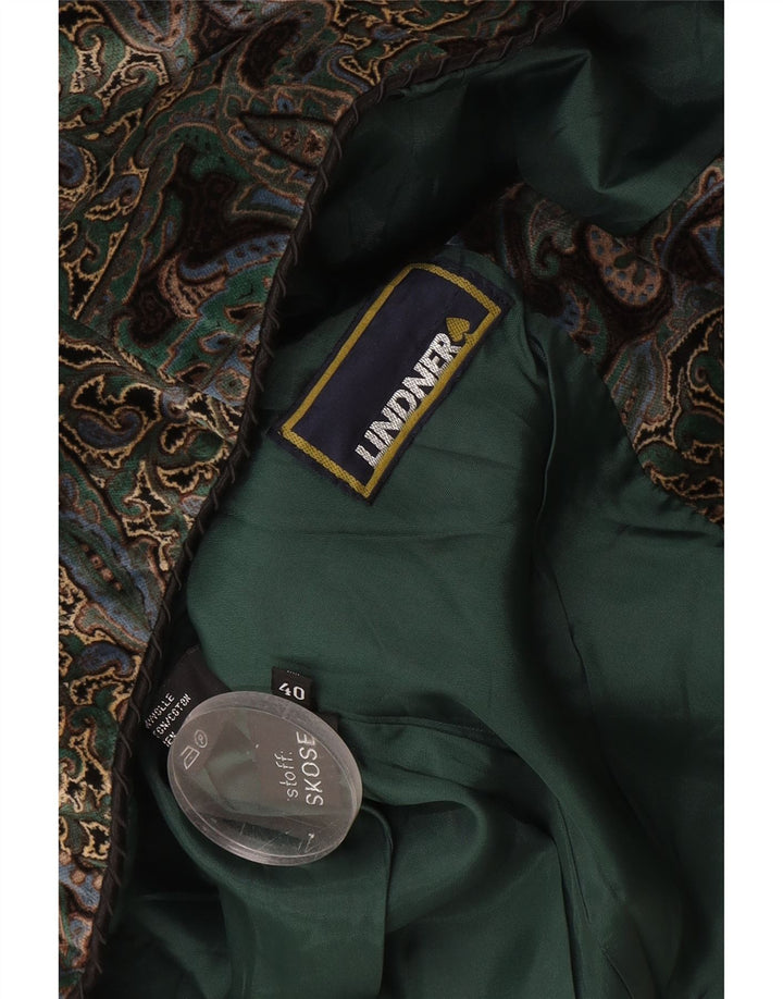 Vintage mujer 5 botones Blazer chaqueta EU 40 medio multicolor Paisley