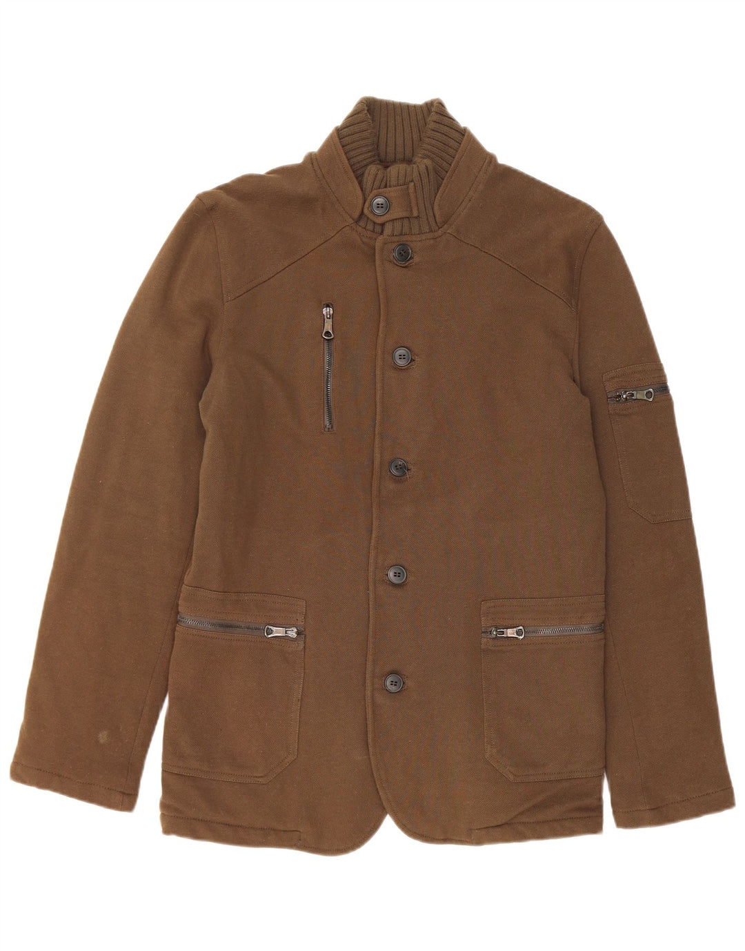 Zara Chaqueta Cortavientos Hombre UK 38 Medium Caqui Algodón