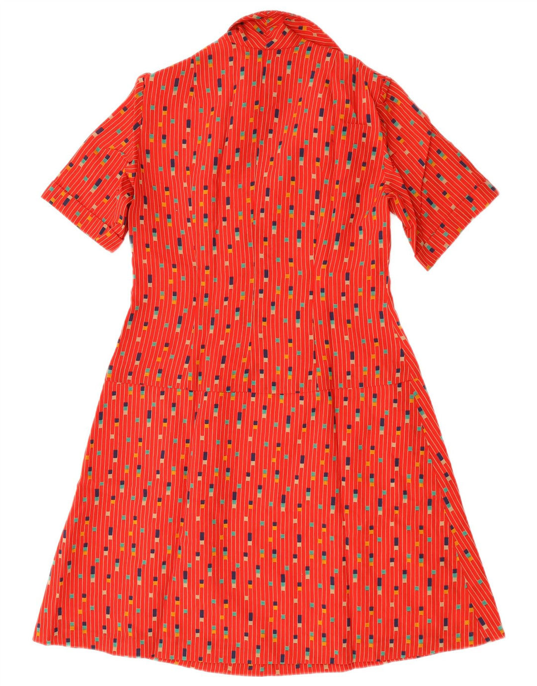 VINTAGE Vestido de línea A para mujer Reino Unido 12 Medio rojo moteado