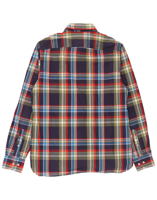 Camisa Tommy Hilfiger de corte regular para hombre de algodón a cuadros azul marino mediano