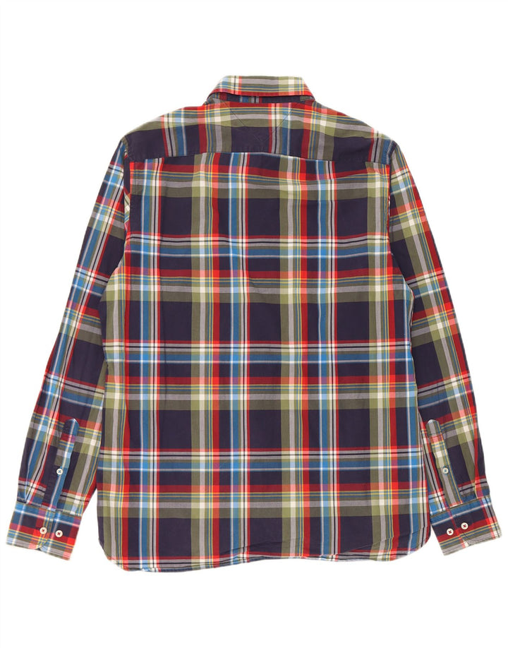 Camisa Tommy Hilfiger de corte regular para hombre de algodón a cuadros azul marino mediano