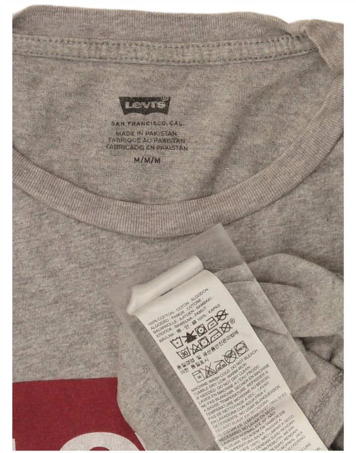 Levi's Camiseta gráfica para hombre Top de algodón moteado en gris medio