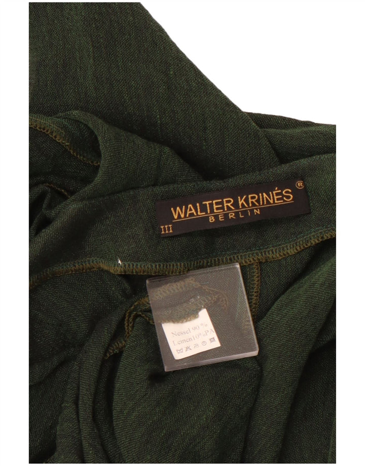 VINTAGE Mujer Crop Cardigan Top Reino Unido 16 Algodón Verde Grande