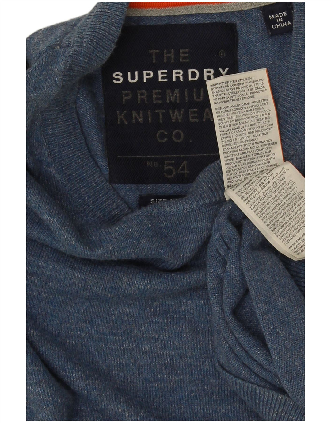 Superdry Jersey De Cuello Redondo Para Hombre De Algodón Azul Medio