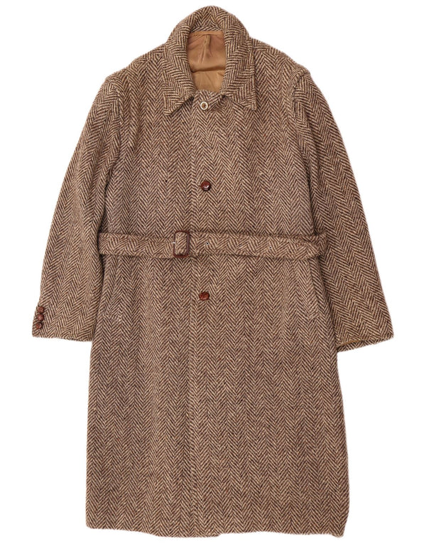 Moessmer Abrigo para hombre UK 42 XL Lana en espiga marrón