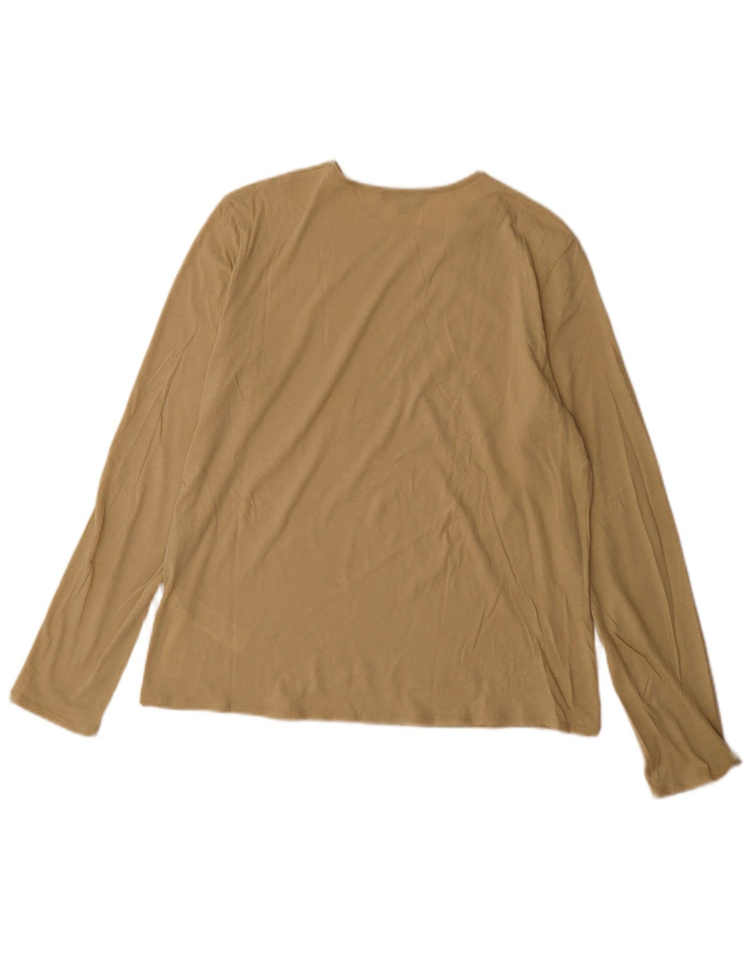 Massimo Dutti Top Mujer Manga Larga UK 44 Algodón Beige Medio