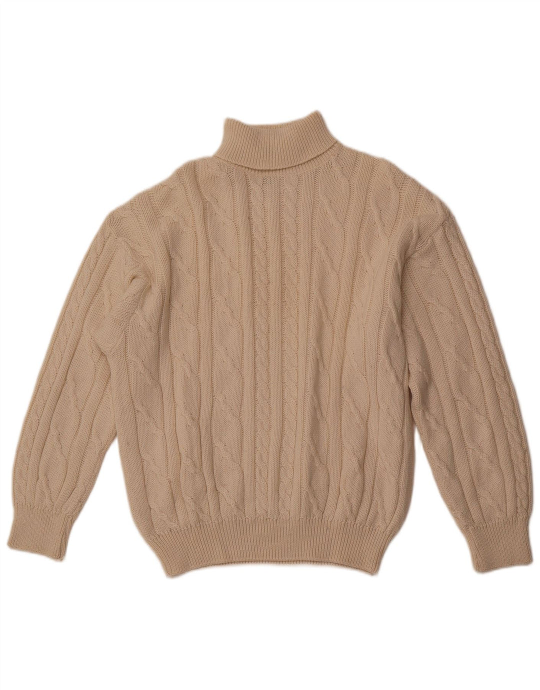 MALAGRIDA Jersey con cuello vuelto para hombre, talla grande, algodón beige