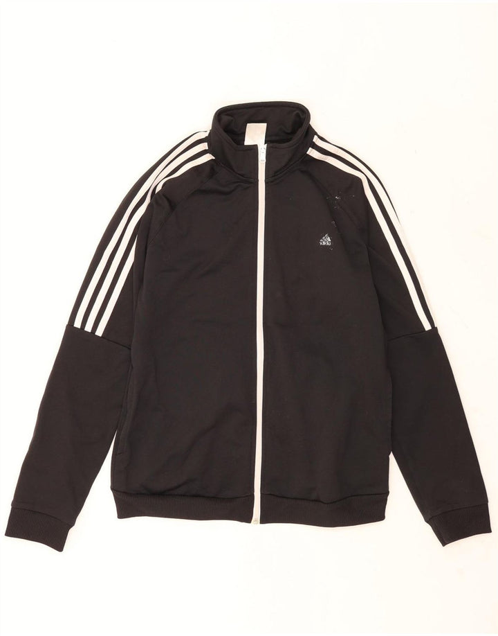 Adidas Mujer Chándal Top Chaqueta UK 12/14 Mediano Negro Poliéster