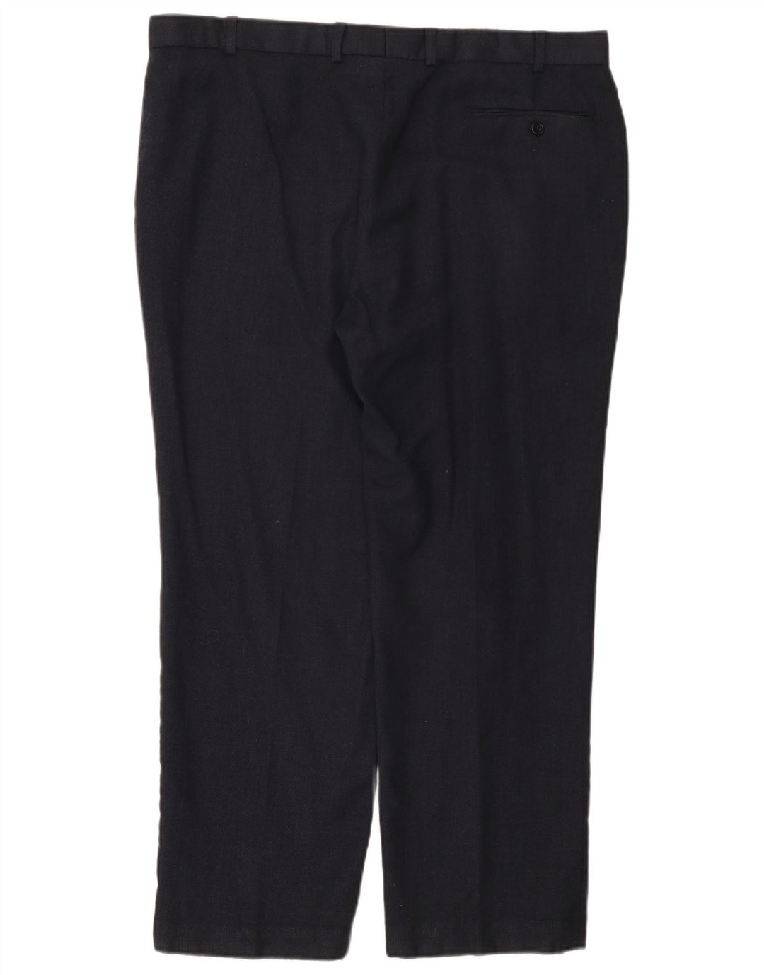 Marks & Spencer Pantalón de traje recto para hombre W40 L29 Lana azul marino