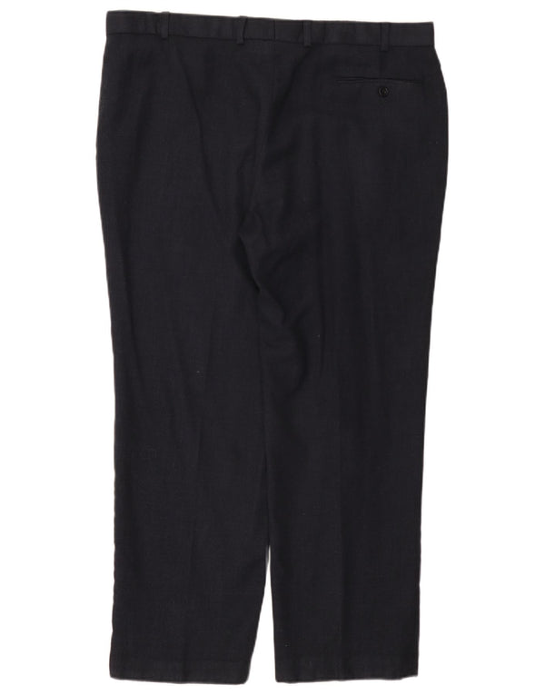 Marks & Spencer Pantalón de traje recto para hombre W40 L29 Lana azul marino