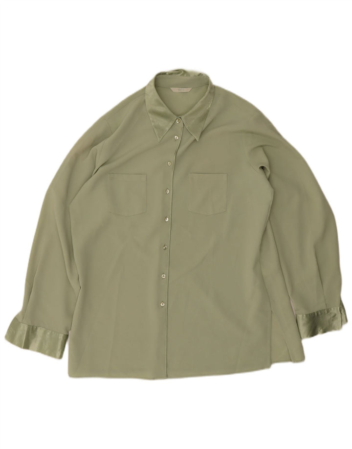 Marks & Spencer Blusa para mujer UK 46 Poliéster verde grande