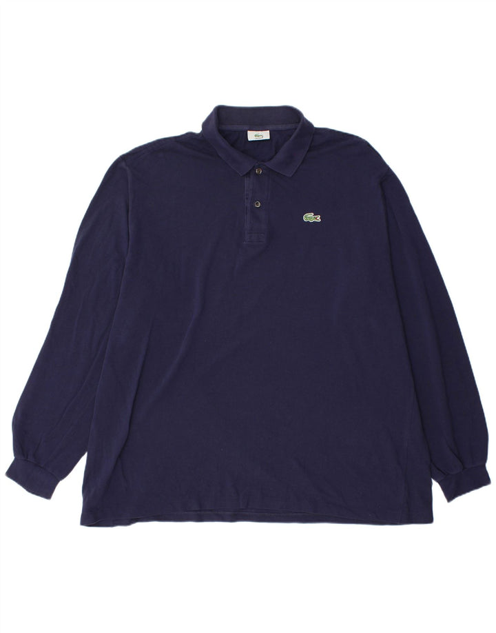 Lacoste Polo de manga larga para hombre talla 7 2XL algodón azul marino
