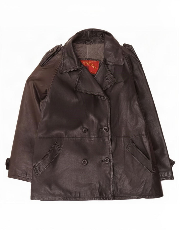 Vintage mujer oversize chaqueta militar de doble pecho IT 42 Medio Negro