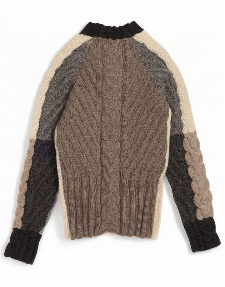 Vintage mujer tortuga cuello jersey suéter Reino Unido 10 pequeño multicolor