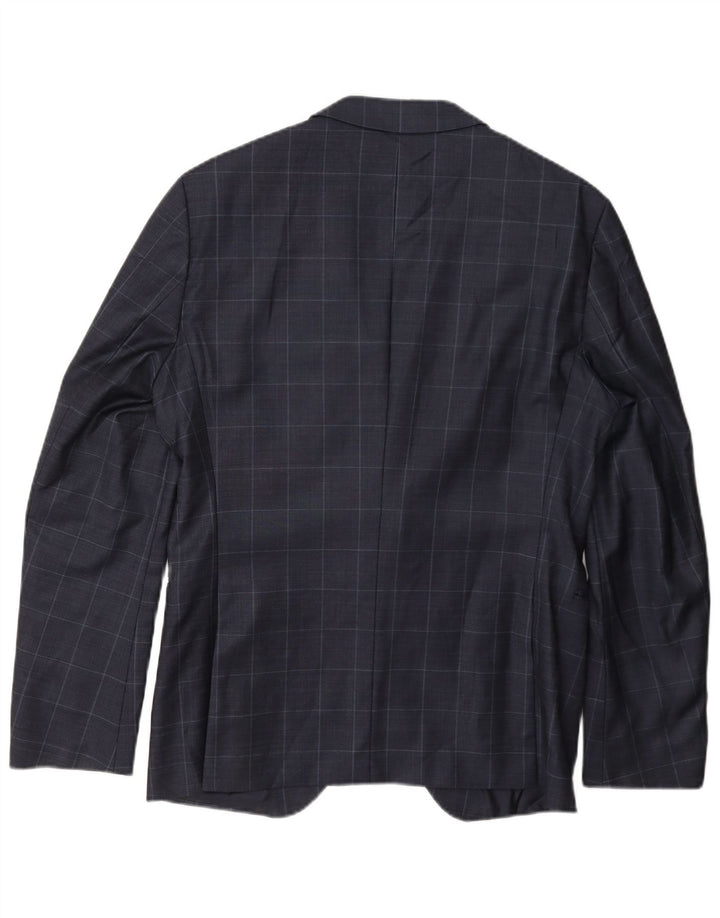 Hugo Boss Chaqueta tipo blazer de 2 botones para hombre UK 50 Large Navy Blue Check