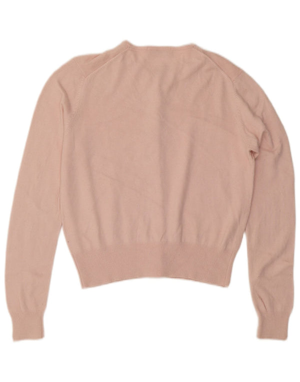 Marks & Spencer Womens Crop Cardigan Sweater UK 14 Medium Pink Viscose