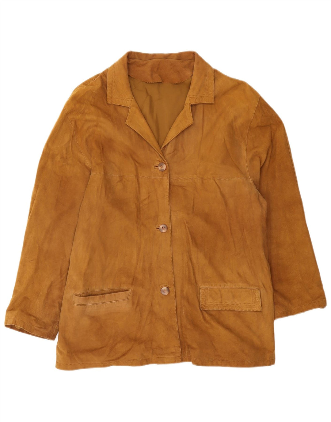Conbipel Chaqueta tipo blazer de ante con 3 botones para mujer UK 44 Cuero marrón medio