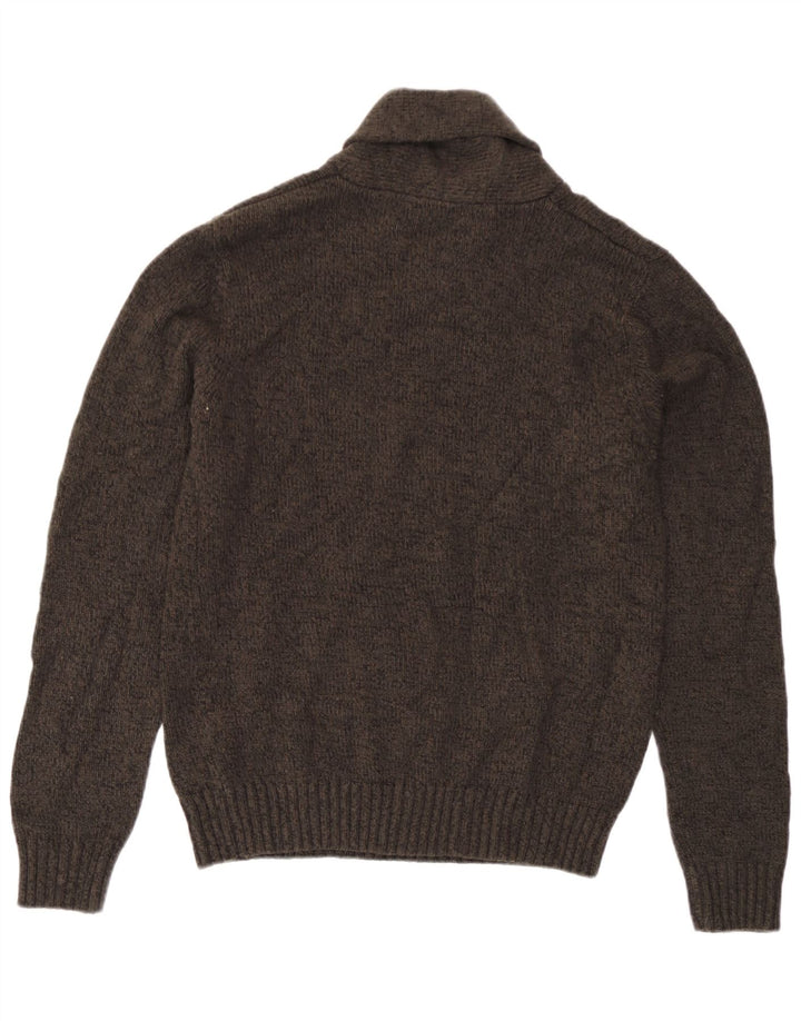Marks & Spencer Suéter con Cuello Chal para Hombre Pequeño Acrílico Moteado Marrón Pequeño