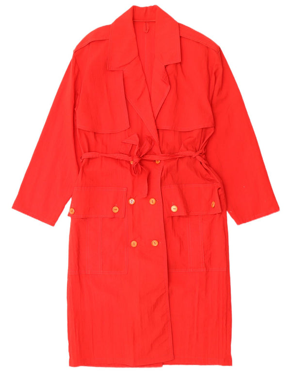 Vintage mujer gabardina Reino Unido 14 rojo medio