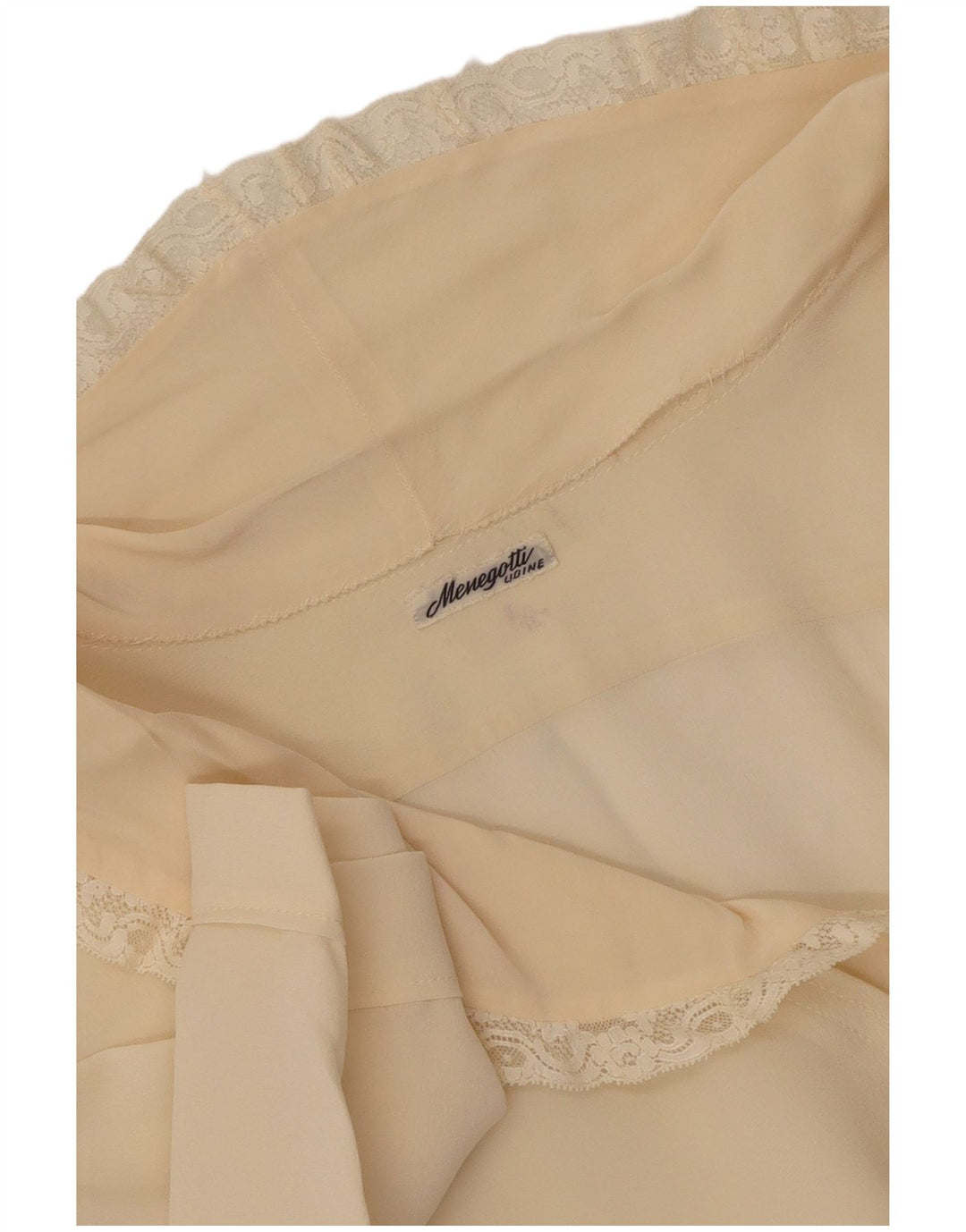 Vintage mujer camisa de manga corta blusa Reino Unido 14 medio blanco apagado