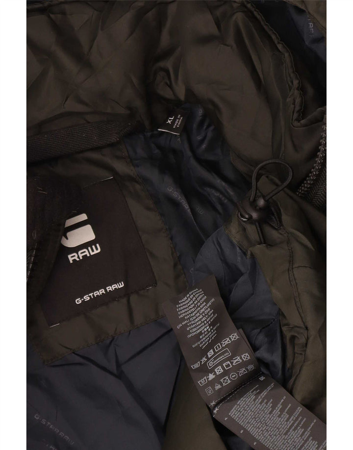 G-Star Chaqueta acolchada con capucha para hombre UK 42 XL Caqui Poliéster