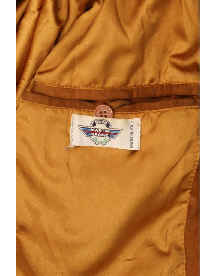 Vintage hombres ante bomber chaqueta IT 48 cuero beige medio
