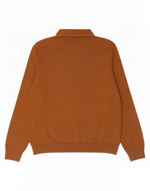 Marks & Spencer - Jersey con cuello tipo polo para hombre, talla grande, algodón marrón