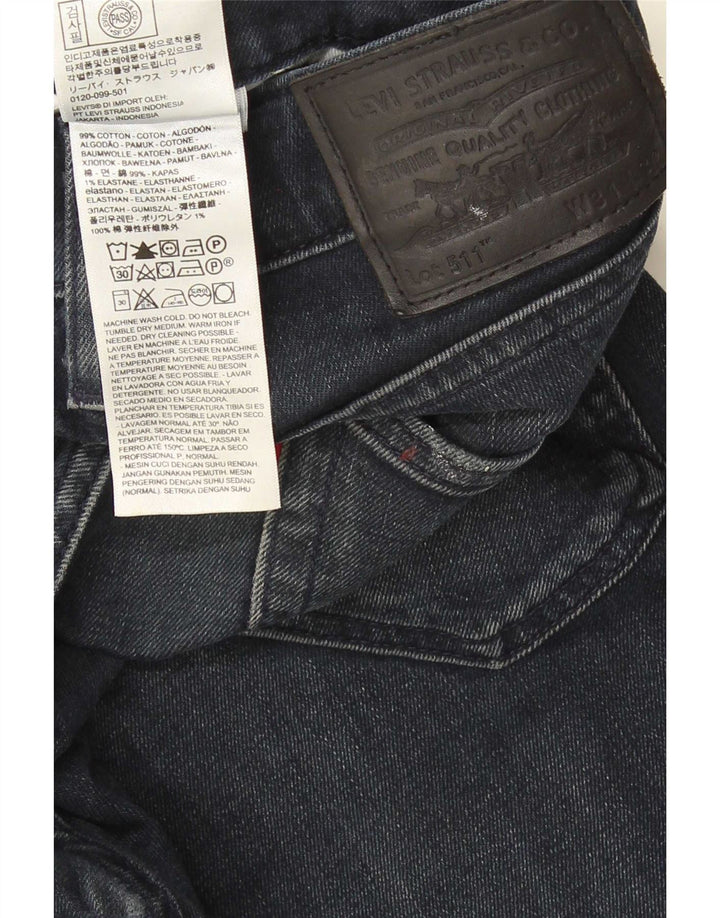 Levi's Hombre 511 Slim Jeans W31 L32 Algodón Azul Marino