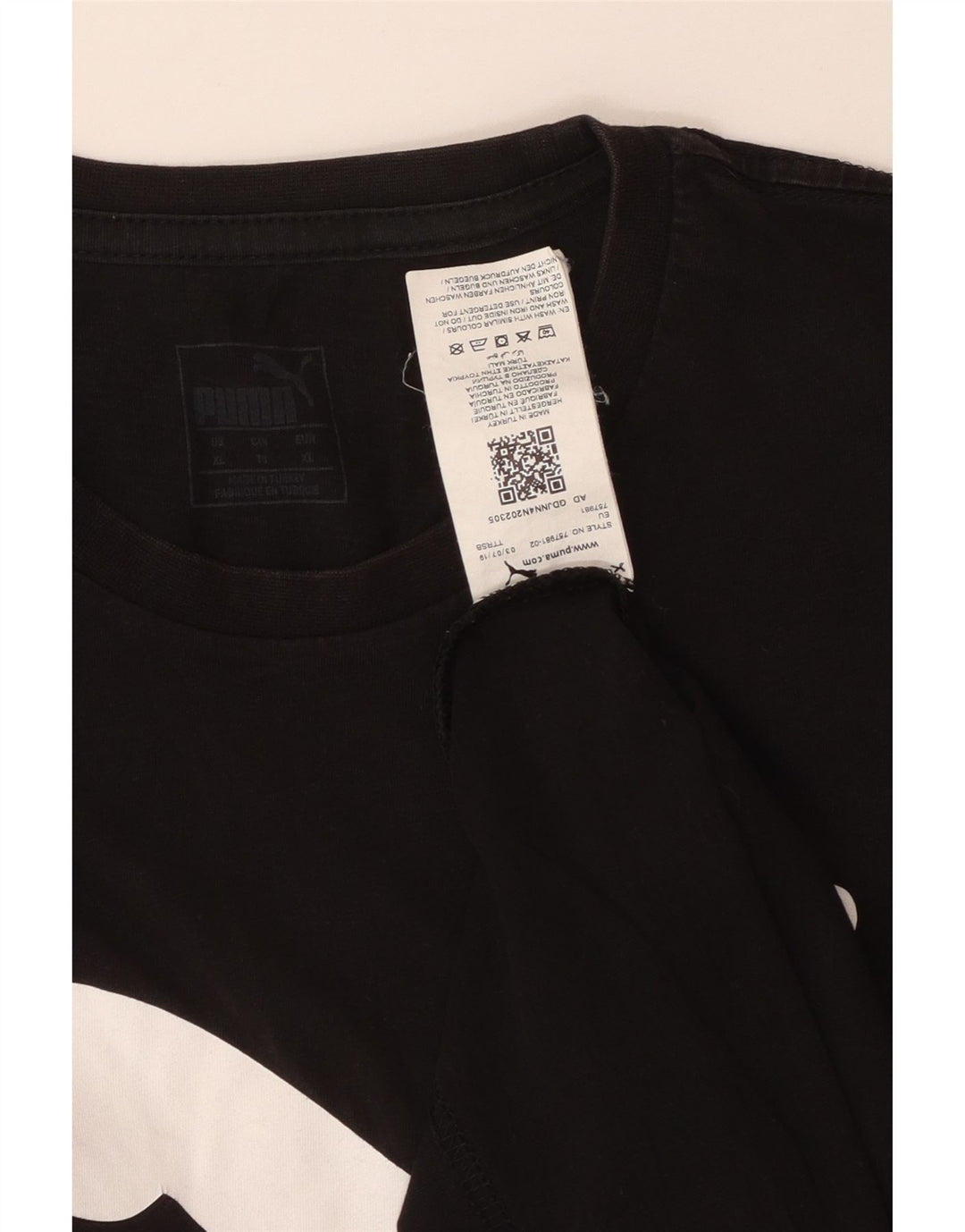 PUMA Camiseta gráfica para hombre Top XL Algodón negro