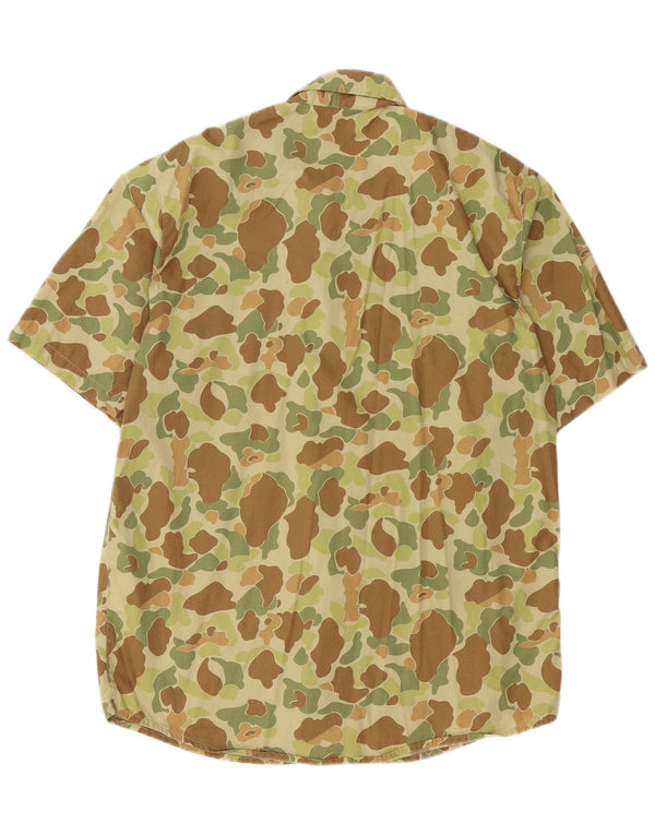 Carhartt Hombre Camisa De Manga Corta De Algodón Camuflaje Caqui Medio