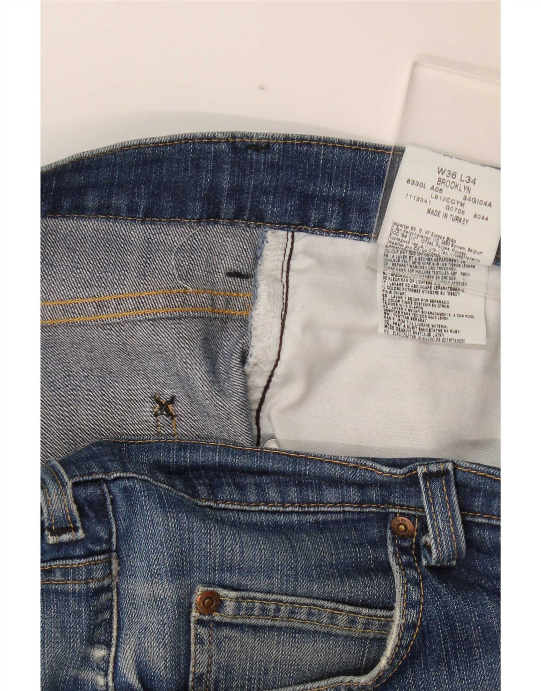 Lee Vaqueros Rectos Brooklyn Para Hombre W36 L34 Algodón Azul