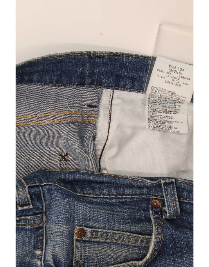 Lee Vaqueros Rectos Brooklyn Para Hombre W36 L34 Algodón Azul