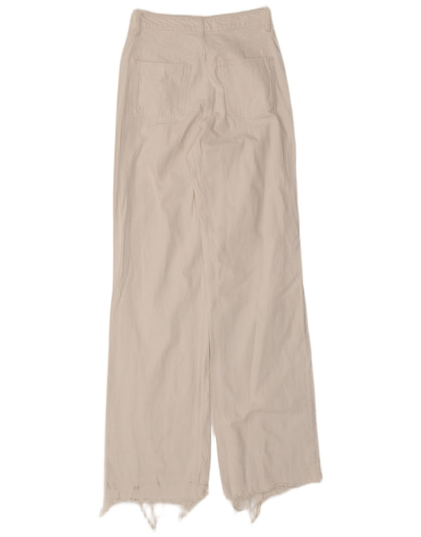 Zara Jeans De Pierna Ancha De Cintura Alta Para Mujer EU 36 XS W26 L34 Blanco