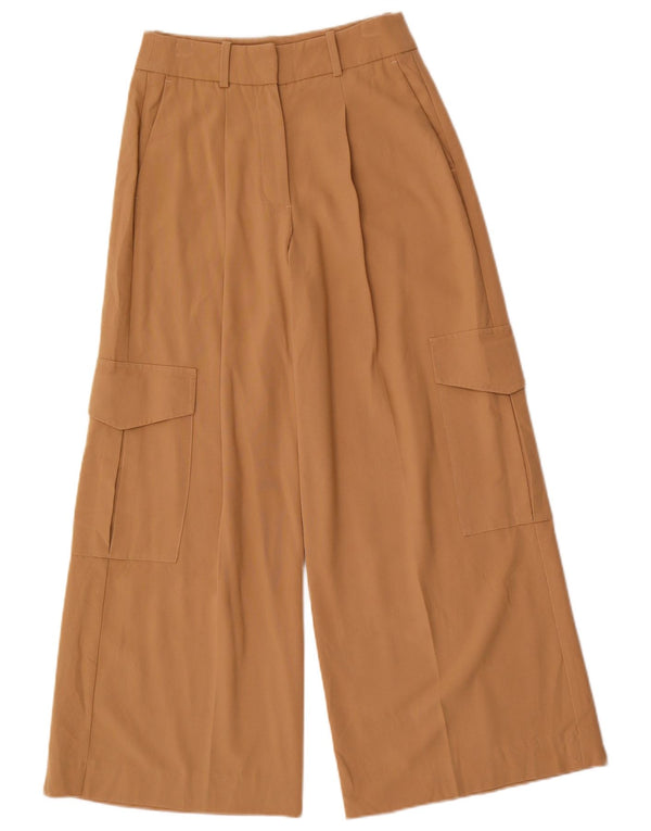 MARKS & SPENCER Pantalones cargo de cintura alta para mujer UK 6 XS W24 L27 Beige