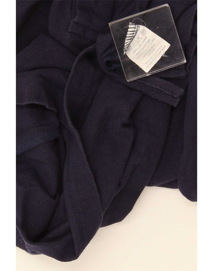 Polo Reebok de manga larga para hombre, algodón azul marino medio