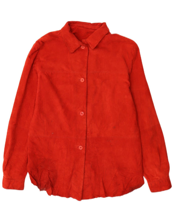 Camisa De Ante Mujer Conbipel IT 44 Medium Cuero Rojo