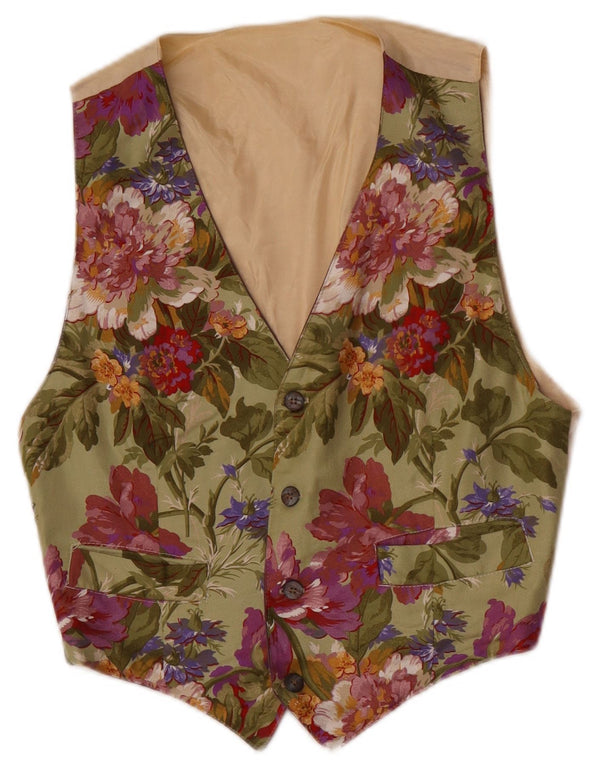 Chaleco vintage para hombre XS Caqui Floral