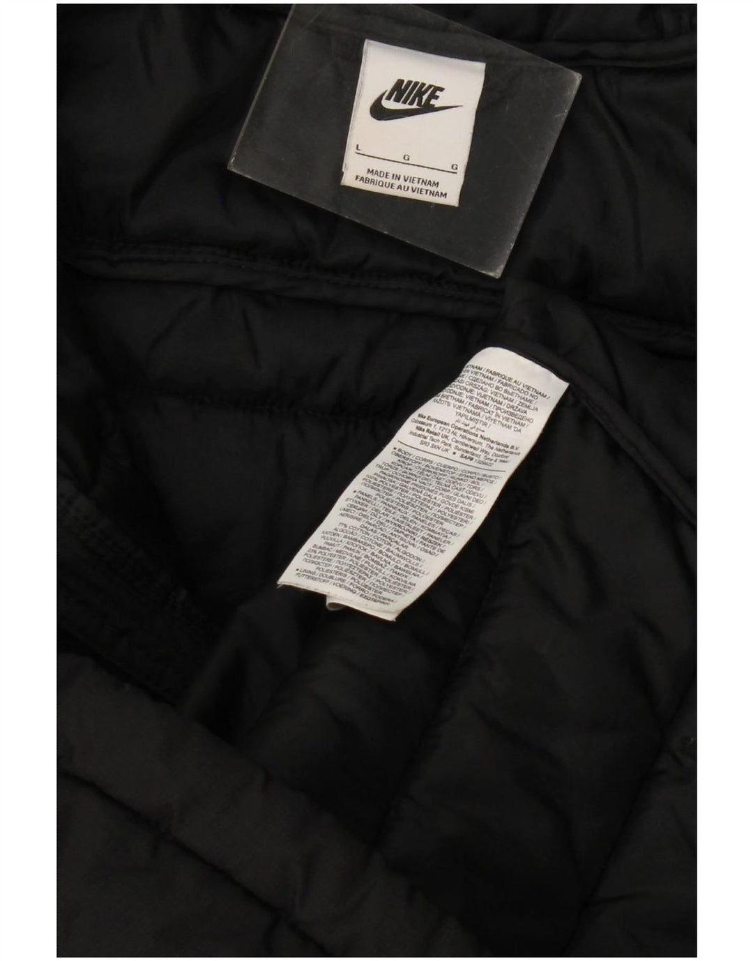 Nike - Chaqueta acolchada con capucha para hombre, talla 40, poliéster negro grande