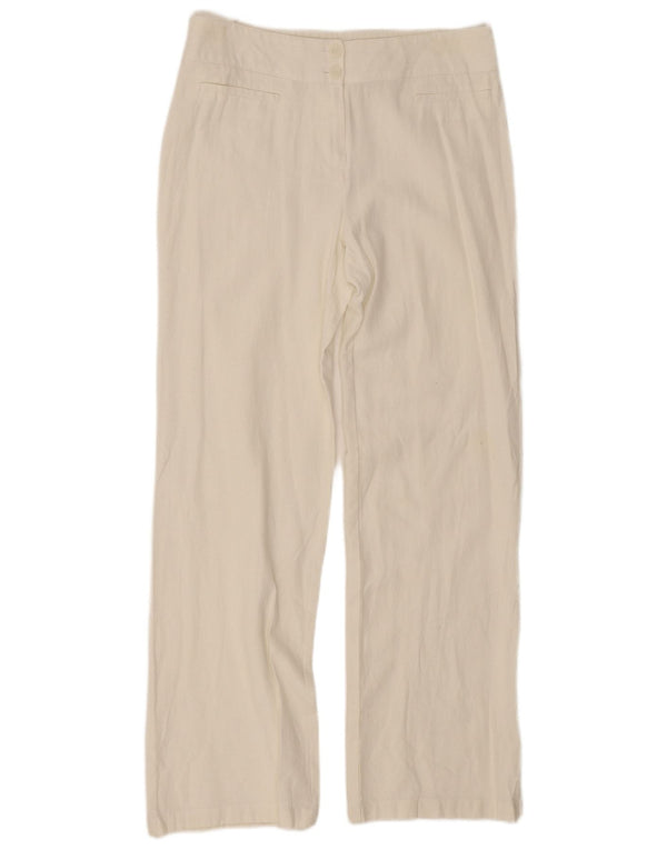 Marks & Spencer Pantalones Casuales de Corte Suelto para Mujer UK 12 Medium W30 L30 Blanco