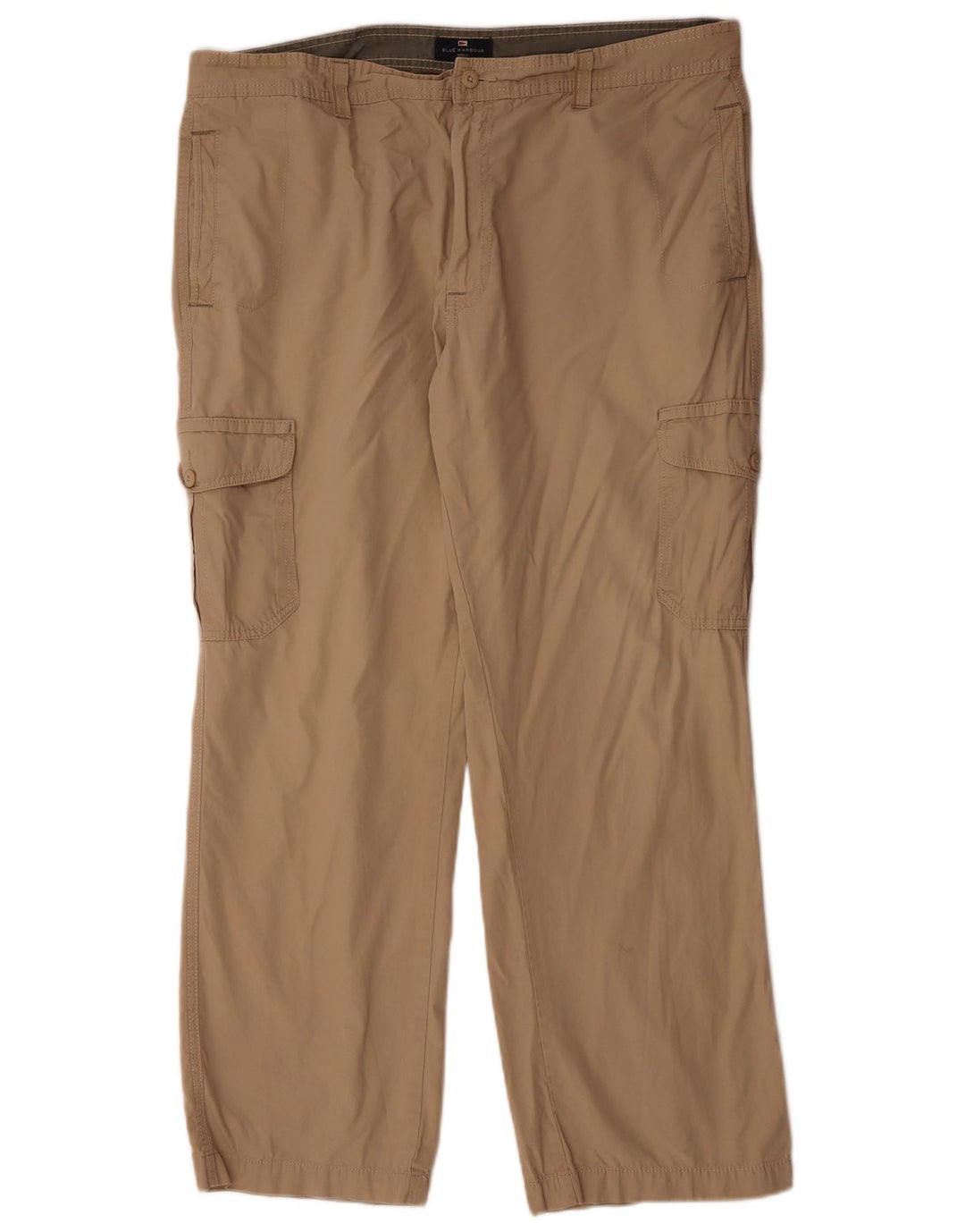 MARKS & SPENCER Mens Blue Harbour Straight Cargo Trousers W40 L31 Beige