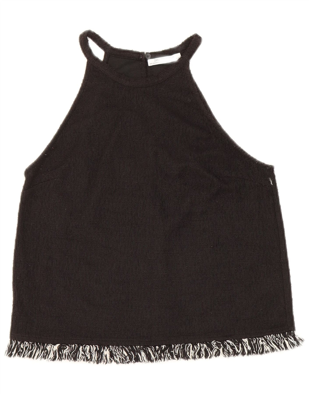 Zara Mujer Trafaluc Crop Halter Top UK 10 Small Negro