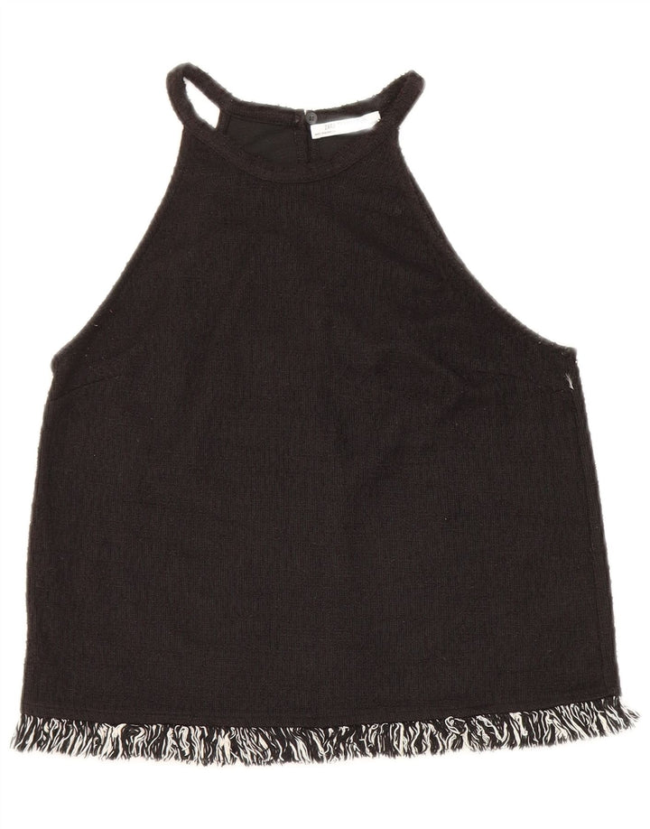 Zara Mujer Trafaluc Crop Halter Top UK 10 Small Negro