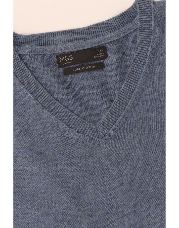 Marks & Spencer - Camiseta sin mangas para hombre, talla 2XL, algodón azul