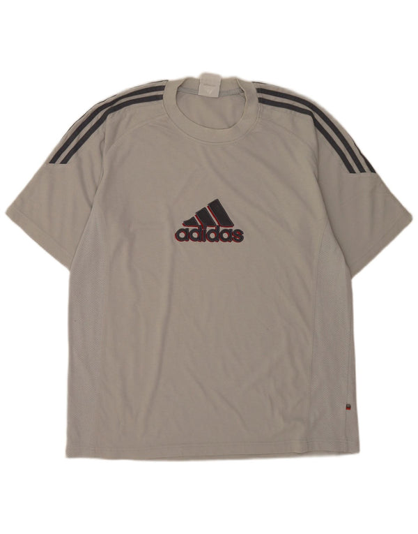 Adidas Camiseta gráfica para hombre Top UK 42/44 Grande Gris Algodón