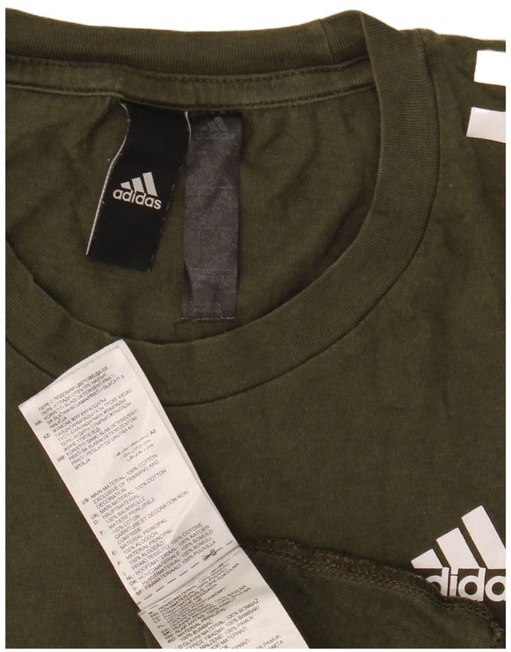Adidas Hombre Camiseta Top Small Caqui Algodón