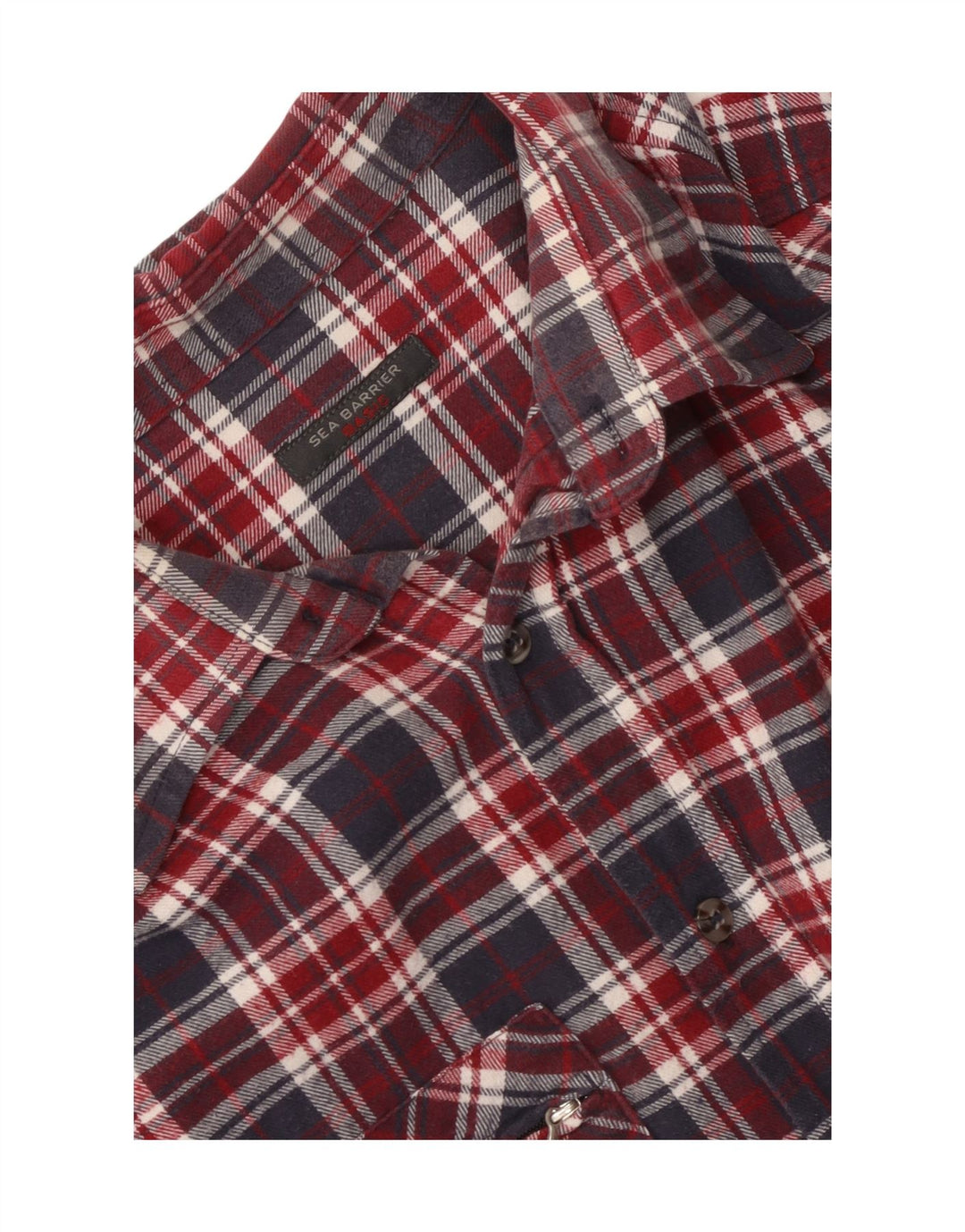 Camisa de franela para hombre Sea Barrier a cuadros rojos medianos