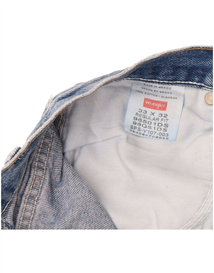 WRANGLER Vaqueros rectos de corte regular para hombre W33 L32 Algodón azul