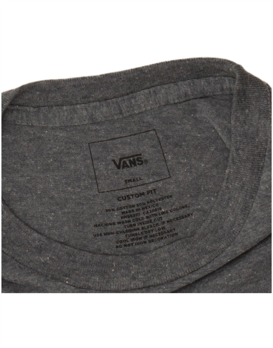 VANS Camiseta gráfica de ajuste personalizado para hombre Top pequeño de algodón gris